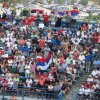 Serbian supporters of Novak Djokovic at the Central Stadium in Cincinnati, OH