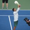 Novak Djokovic with a long desired trophy in Cincinnati, OH