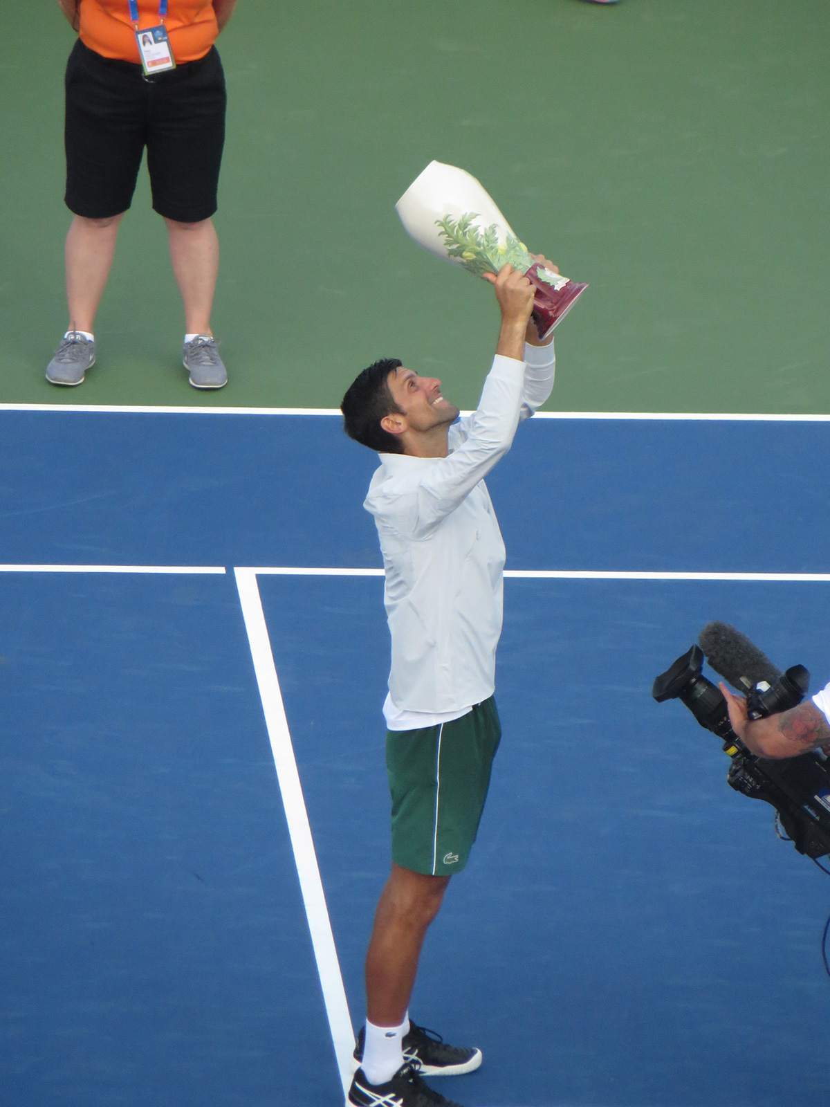 Novak Djokovic with a long desired trophy in Cincinnati, OH