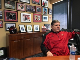 Jurich, looking relaxed but bursting with energy