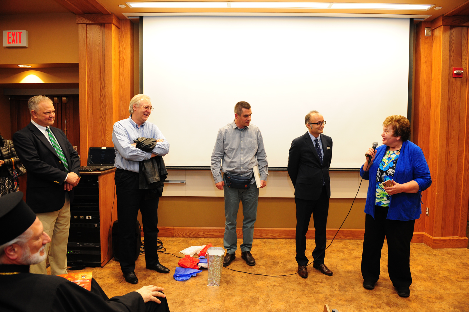 The team who participated after the Premiere (from left to right): John Martich, Aleksandar Slavkovic, Zeljko Mirkovic, Milos Rastovic, and Milana Mim Bizic