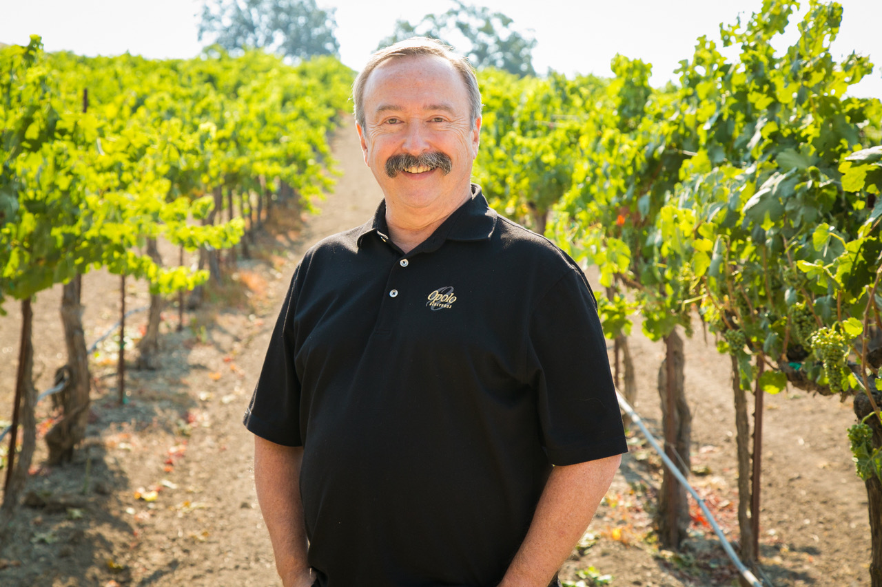 Rick Quinn, in a section of one of his vineyards, pauses for a photo.