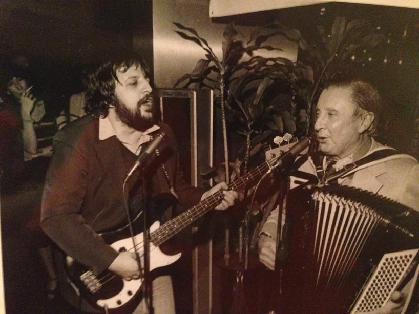 Steve Popovich with accordionist Frank Yankovich