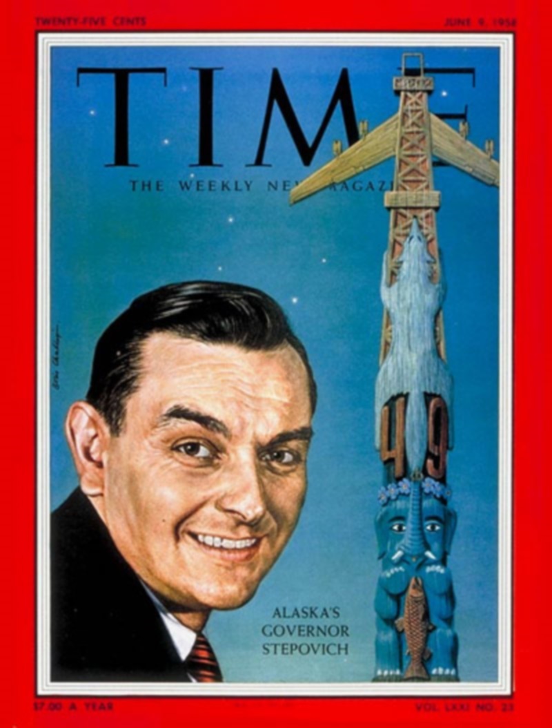Mike Stepovich embarked on a political career and in 1957 became the Governor of Alaska Territory.
